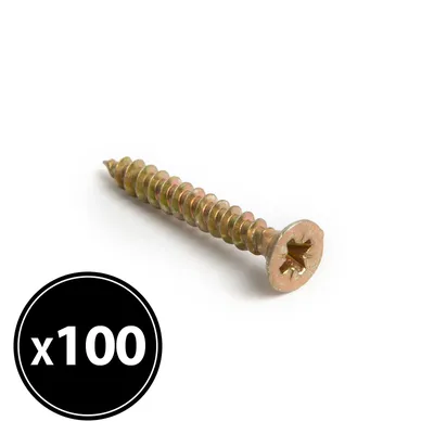 Image de Vis pour panneaux d'aggloméré - jaune - 3 x 25 mm - 100 pièces/paquet