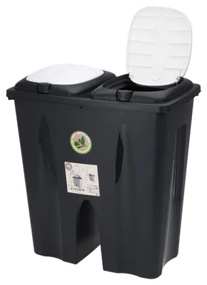 Produktbild von Duo Abfalleimer Mülleimer Mülltonne Mülltrenner Deckel 2x 25 Liter