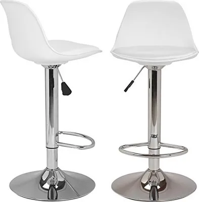 Produktbild von 2er set Barhocker aus Kunstleder,Barstuhl Tresenhocker höhenverstellbar Weiß