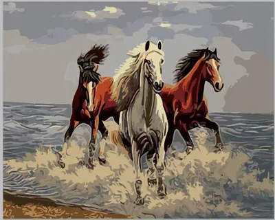 Image de NORIMPEX Peinture par numéros Chevaux 40 x 50 5579
