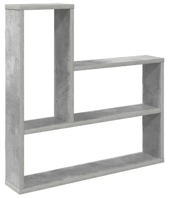 Image de vidaXL Étagère murale en béton gris, 60 x 11 x 60 cm, en panneaux de particules