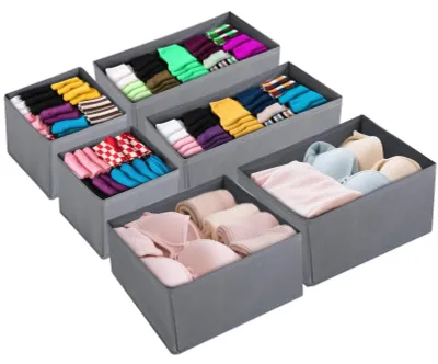 Lade-Organizer 6-teilig, 3 Größen, faltbar, grau