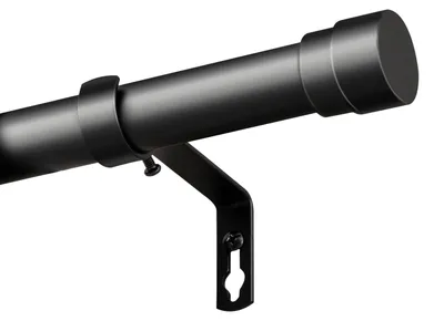 Zdjęcie produktu dla Regulowana listwa karniszowa, czarna, 76-230 cm - W zestawie zestaw montażowy do ciężkich i lekkich zasłon