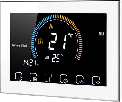 Produktbild von 95-240 V programmierbarer Thermostat 5+1+1 sechs Perioden Touchscreen-LCD mit Hintergrundbeleuchtung Elektroheizung Thermoregulator mit Sperrfunktion