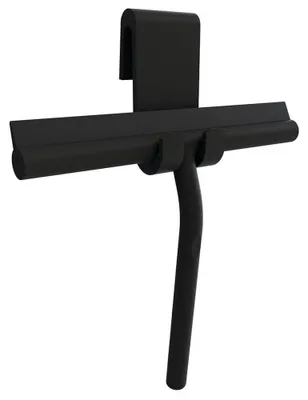 Image de Raclette de douche, avec support, noir mat