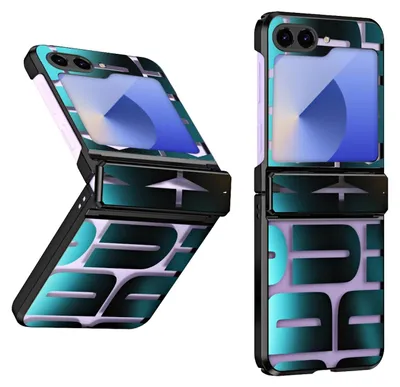 A flip phone case is shown in two different orientations against a white background.