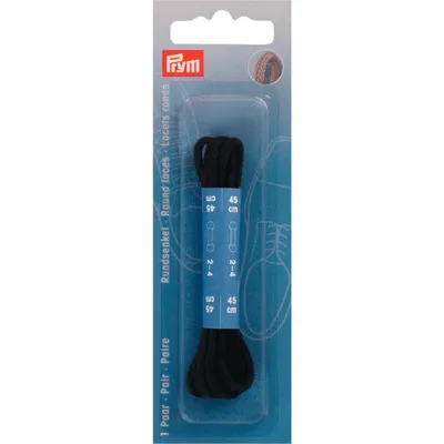 Obrázok produktu pre Okrúhle šnúrky 3 mm, 45 cm, čierne