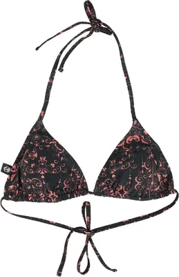 Produktbild von RED by EMP Damen schwarzes Bikini Oberteil mit roten Motiven XXL