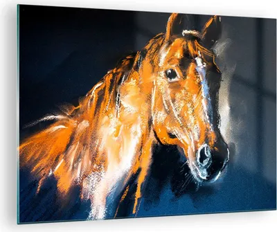 Produktbild von Bilder auf glas - Pferd Natur Tier - 70x50cm - Glasbilder - Wandbilder - Kunstdruck - zum Aufhängen bereit - Wanddekoration aus Glas - Glas Bilder - Wandbild auf Glas - Einteilig - GAA70x50-3425