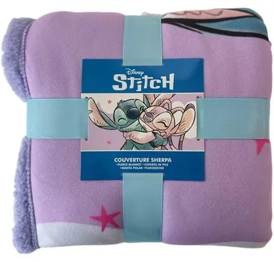 Produktbild von Disney Stitch - Kuscheldecke aus Fleece, Motiv: Stitch & Angel - 100 x 150 cm