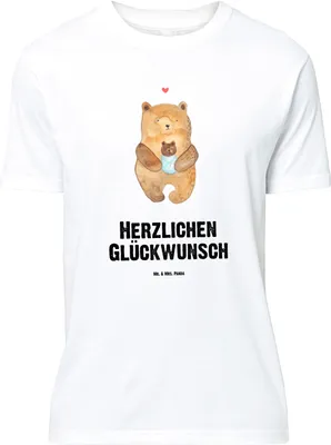 Produktbild von Mr. & Mrs. Panda Größe L T-Shirt Bär Baby - Weiß - Geschenk, Shirt, Mutter, mit Spruch, Tshirt, Teddy, Geburtstag, Nichte, Glückwunsch