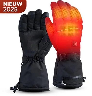 Productafbeelding van Elektrisch verwarmde winterhandschoenen, zwart, voor heren en dames, oplaadbaar, met touchscreen-functionaliteit, ultradun, geschikt voor wandelen, skiën en fietsen