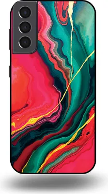 Produktbild von Smartphonica Telefon Fall geeignet für Samsung Galaxy S21 Plus mit rot grün Marmor Print - TPU Backcover Fall rot grün Marmor Design