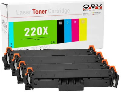 Produktbild von HP 220X kompatible Toner 4er Set - Color LaserJet Pro 4202dn 4202dw MFP 4302dw 4302fdn 4302fdw