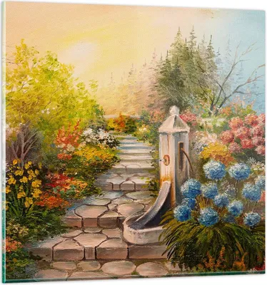 Produktbild von Bilder auf glas - Garten Blumen Sommer - 70x70cm - Glasbilder - Wandbilder - Kunstdruck - zum Aufhängen bereit - Wanddekoration aus Glas - Glas Bilder - Wandbild auf Glas - Einteilig - GAC70x70-3694