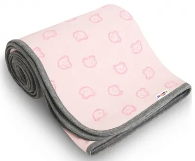 Zdjęcie produktu dla Kocyk bawełniany całoroczny Miś 100 x 120 cm, różowy, Baby Nellys