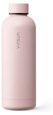 Produktbild von Trinkflasche Edelstahl 500ml Thermoflasche isoliert Sport Flasche rosa Vinsun