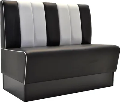 Produktbild von Gastro Sitzbank Americano Retro | Dinerbank Schwarz & Weiß | 140 cm breit | Amerikanische Sitzbank