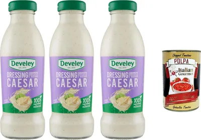 Produktbild von Italian Gourmet Caesar Dressing Original 3x 230 g – cremiges Salatdressing nach Caesar-Art, ideal für Caesar Salad, Wraps & Bowls, Familienvorrat + Italian Gourmet Polpa