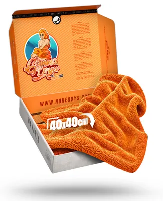 Produktbild von Nuke Guys Gamma Dryer S | Ultra saugstarkes handliches Trockentuch 1400 GSM in Orange 40x40cm | Fusselfrei, abgerundete sanfte Fasern, kratzerfrei | Premium Mikrofasertuch für Auto Motorrad Fahrrad