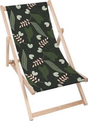 Produktbild von Dreamroots Liegestuhl klappbar Holz, Buchenholz bis zu 130 kg, Sonnenliege klappbar mit 3-stufiger Neigungsregulierung der Rückenlehne, Summer Night