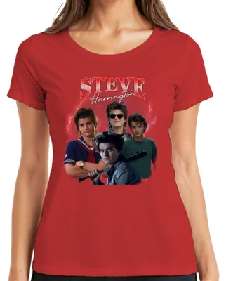 Productafbeelding van Steve Harrington, Stranger Things-fancade, cadeau, babysitter, dames T-shirt, rood, maat M