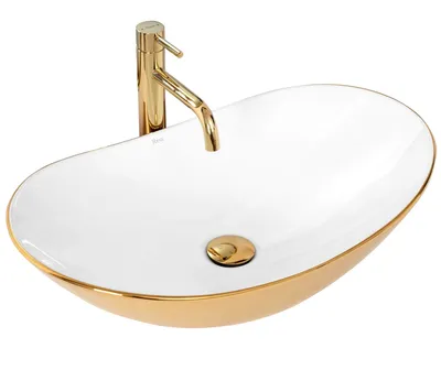 Zdjęcie produktu dla Umywalka nablatowa Rea Royal Gold/White