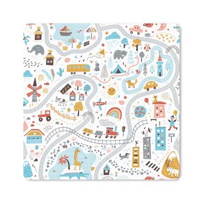 Produktbild von MuchoWow® Mauspad Mousepad Kinder - Auto - Stadt - Tiere 30x30 cm - Mousepads - Maus Mat - Pad - Mausunterlage - Gaming