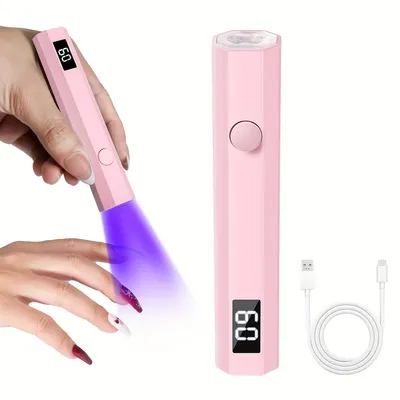 Produktbild von UV LED Nagellampe tragbar, wiederaufladbar, 20/60s Timer mit LCD Display, Type-C, schnelle Aushärtung für Gel Nägel zuhause & Nagelstudio