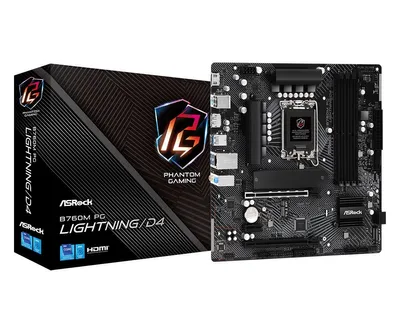 Zdjęcie produktu dla Asrock B760M PG Lightning/D4, Intel, LGA 1700, Intel® Core™ i3, Intel® Core™ i5, Intel® Core™ i7, Intel® Core™ i9, DDR4-SDRAM, 128 GB, DIMM