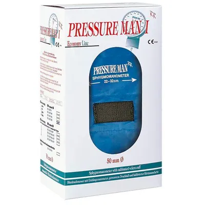 Produktbild von Pressure Man II Import Blutdruckmeßgerät mit roter Klettmanschette | Stück (1 Stück)
