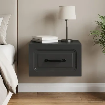 Image de Maison Exclusive - Table de chevet murale noire 34,5 x 33 x 20 cm