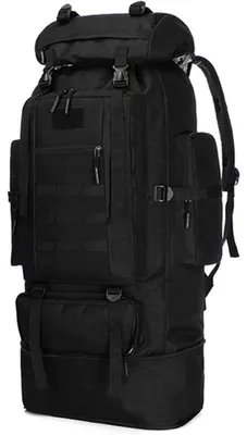 Produktbild von Trekkingrucksack Herren 100L Outdoor Wanderrucksack Militär Wasserdicht Schwarz