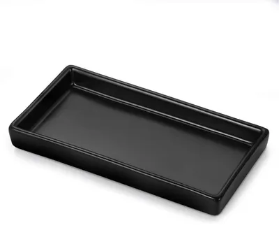 Immagine prodotto di Piattino rettangolare in Vetroceramica, colore nero, dimensioni 17x9x2 cm