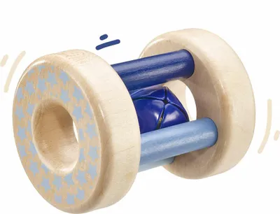 Produktbild von Selecta Spielzeug Sternchenflitzer Rassel, Kleinkindspiel, Kleinkindspielzeug, Holz, Blau, 7 cm, 64011