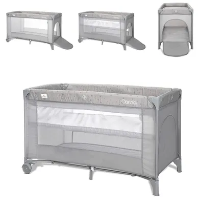 Produktbild von Lorelli Carina Reisebett 2 Ebene 120x60 – faltbar, Matratze & Tragetasche, Mesh-Seiten, Seiteneinstieg mit Reißverschluss