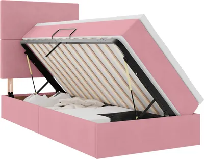 Obrázek produktu pro Postel s úložným prostorem a matrací Růžová 90 x 190 cm samet
