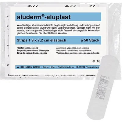 Image de Pansement adhésif aluderm-aluplast élastique Strips 1,9x7,2cm VE=50 pièces