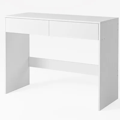 Produktbild von Moderner Schreibtisch und Schminktisch mit zwei Schubladen – Weiß, 100 cm