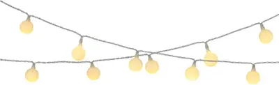 Produktbild von Solar LED Lichterkette mit Kugeln 2,9m Kunststoff Weiß / Warmweiß