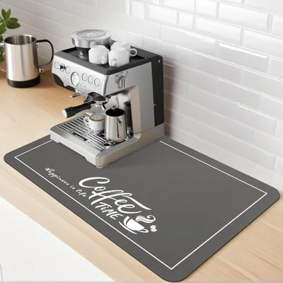 Kaffeemaschinenmatte, wasserabsorbierend, 44x71 cm, dunkelgrau