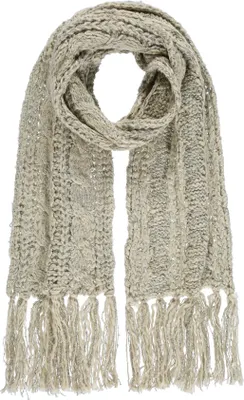 Imagen del producto de Chal de mujer con lentejuelas y flecos largos, color crema, marca Passigatti