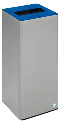 Produktbild von Robuster Wertstoffsammler mit abnehmbarem Deckel | 70 Liter, HxBxT 70x32x32cm | Verzinkter Stahl | Blau