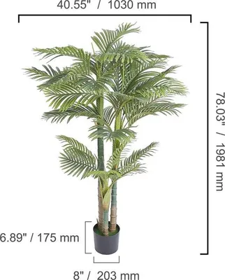 Produktbild von Famanu Kunstpflanze Hoch - Hochwertiges PE-Material - Pflegeleichte Dekoration