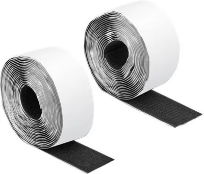 Produktbild von Delock Klettband selbstklebend mit Haft- und Flauschband L 5 m x B 50 mm schwarz