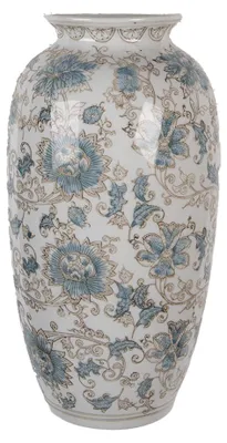 Obrázok produktu pre Váza Clayre & Eef 19x10x38 cm biela modrá keramika