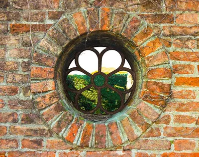 Produktbild von Stallfenster Gusseisen Rund Rostig Giebelfenster Nostalgie Antik-Stil 43cm