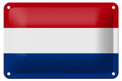 Produktbild von Blechschild Flagge Niederlande 18x12cm Flag of Netherlands Dekoration