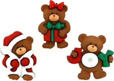 Produktbild von Dress It Up Knöpfe mit Weihnachtsmotiven : Weihnachtsbärchen Weihnachtsmotive: Weihnachtsbärchen