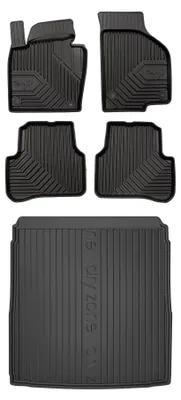 Productafbeelding van Rubberen automatten + kofferbakmat voor Volkswagen Passat B6 2005-2010 (sedan) – 5-delig, zwart, op maat – Wielganizator